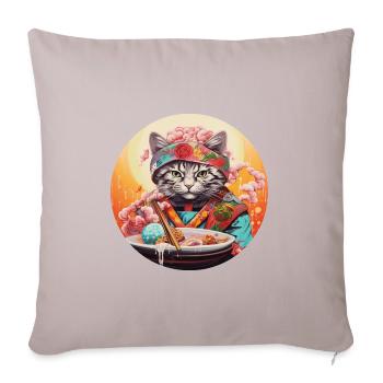 Cat of Noodles - Sofa pillowcase 17,3'' x 17,3'' (45 x 45 cm) - light taupe - Front