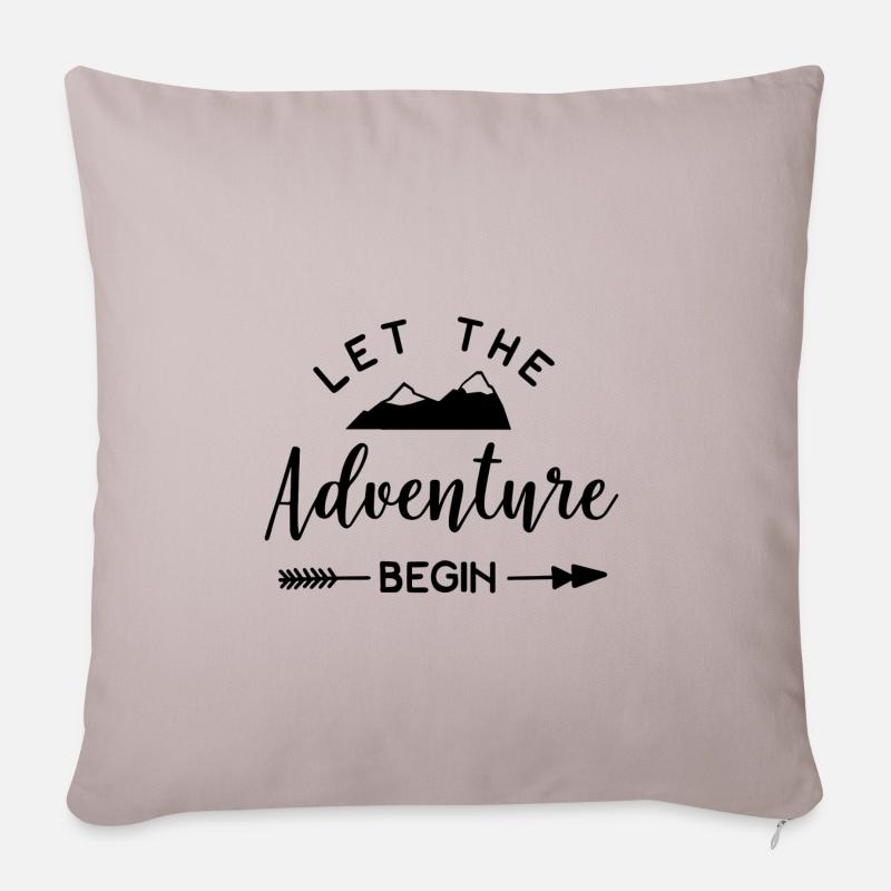 Let The Adventure Time Begin - Sofakissenbezug 45 x 45 cm - helles Taupe