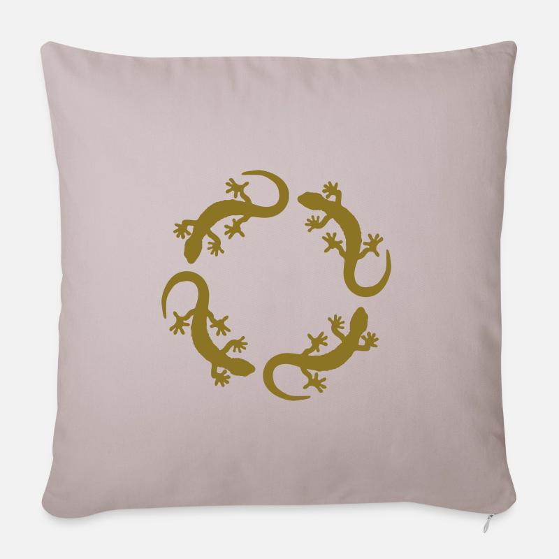 lézards cercle - Housse de coussin décorative 45 x 45 cm - taupe clair