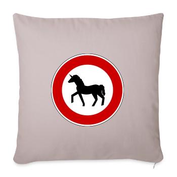 Panneau de signalisation fille licorne cadeau - Housse de coussin décorative 45 x 45 cm - taupe clair - Devant