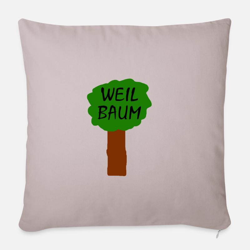 Weil Baum - Sofakissenbezug 45 x 45 cm - helles Taupe