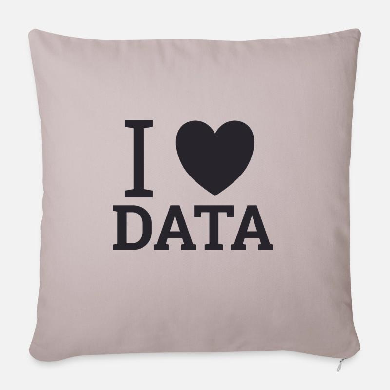 "Love Data" | Data Scientist - Sofakissenbezug 45 x 45 cm - helles Taupe