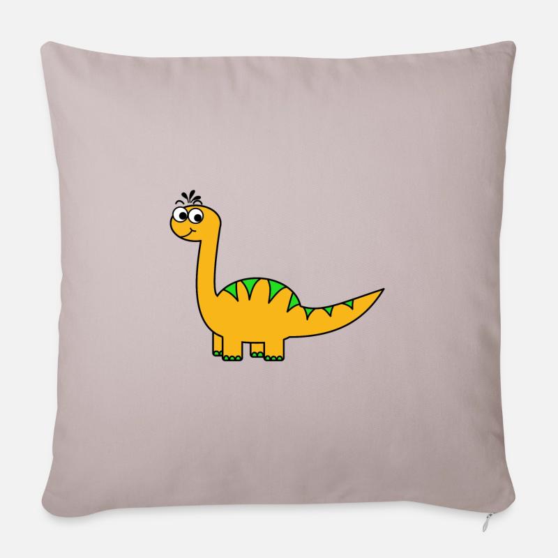 Dinosaurier - Sofakissenbezug 45 x 45 cm - helles Taupe