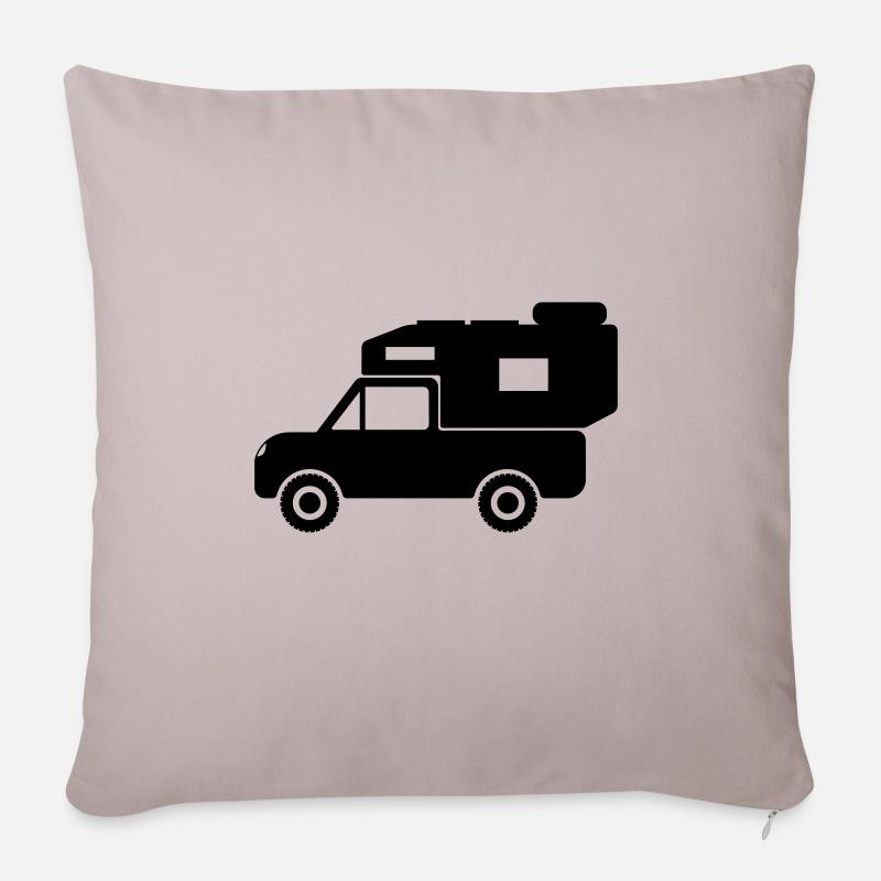 Pickup Camper cabine de logement cabine de dévertichage camping-car - Housse de coussin décorative 45 x 45 cm - taupe clair