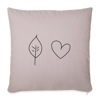 Coeur Feuille Symbole Nature - Housse de coussin décorative 45 x 45 cm - taupe clair - Devant