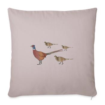 Fasan Familie bild zeichnung - Sofakissenbezug 45 x 45 cm - helles Taupe - Vorne