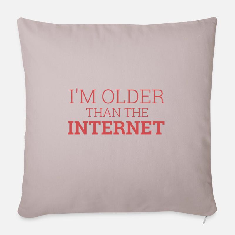 "I'm older than the Internet" | Computer - Sofakissenbezug 45 x 45 cm - helles Taupe