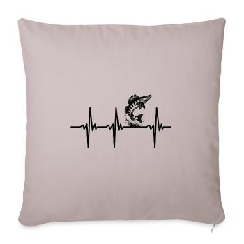 Battement de cœur pour le sandre et les poissons prédateurs Pêche sportive - Housse de coussin décorative 45 x 45 cm - taupe clair - Devant