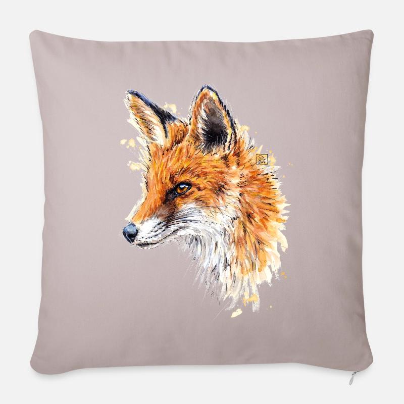 Fuchs | fox - Sofakissenbezug 45 x 45 cm - helles Taupe