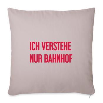 Je ne comprends que la gare - Housse de coussin décorative 45 x 45 cm - taupe clair - Devant