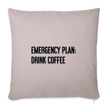 Coffee Contingency Plan - Sofa pillowcase 17,3'' x 17,3'' (45 x 45 cm) - light taupe - Front