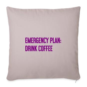 Kaffee-Notfallplan - Sofakissenbezug 45 x 45 cm - helles Taupe - Vorne