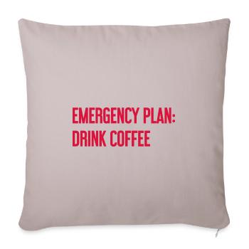 Kaffee-Notfallplan - Sofakissenbezug 45 x 45 cm - helles Taupe - Vorne