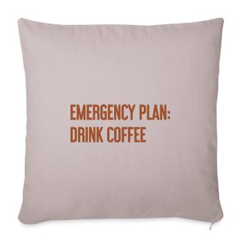 Kaffee-Notfallplan - Sofakissenbezug 45 x 45 cm - helles Taupe - Vorne