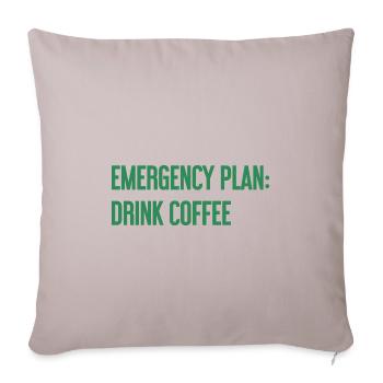 Kaffee-Notfallplan - Sofakissenbezug 45 x 45 cm - helles Taupe - Vorne