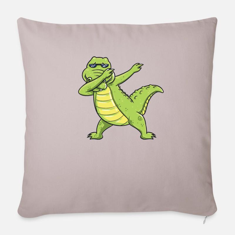 Dabbing Dab Tanz Krokodil Geschenk Geburtstag Kind - Sofakissenbezug 45 x 45 cm - helles Taupe