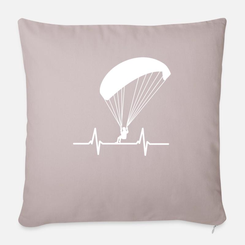 Paragliding - Herzschlag - Gleitschirmfliegen - Sofakissenbezug 45 x 45 cm - helles Taupe