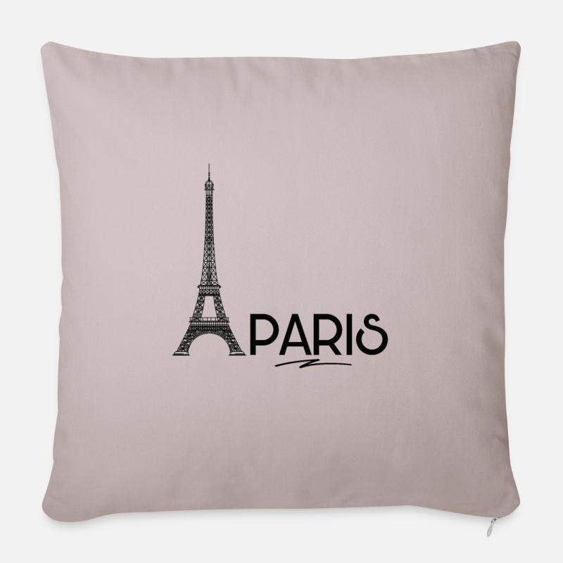 Paris - Eiffeltower - Sofakissenbezug 45 x 45 cm - helles Taupe