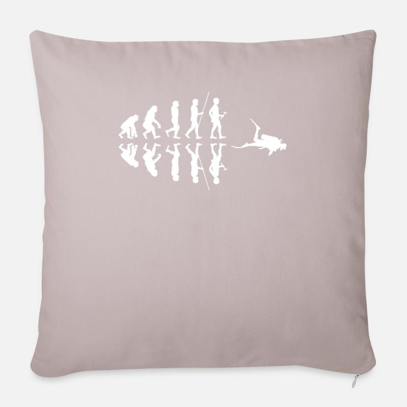 Tauchen - Taucher - Scuba Diving - Evolution - Sofakissenbezug 45 x 45 cm - helles Taupe