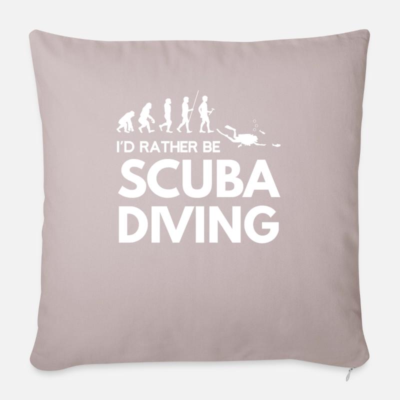 Tauchen - Taucher - Scuba Diving - Evolution - Sofakissenbezug 45 x 45 cm - helles Taupe