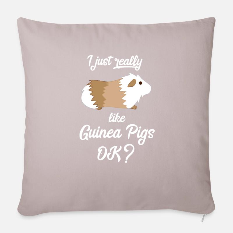 Cochon d'Inde - Cochon d'Inde - Amour - Housse de coussin décorative 45 x 45 cm - taupe clair