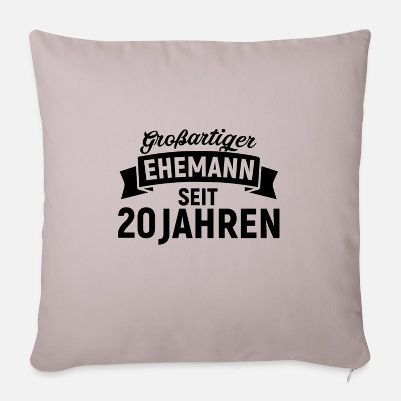 20. Hochzeitstag - Sofakissenbezug 45 x 45 cm - helles Taupe