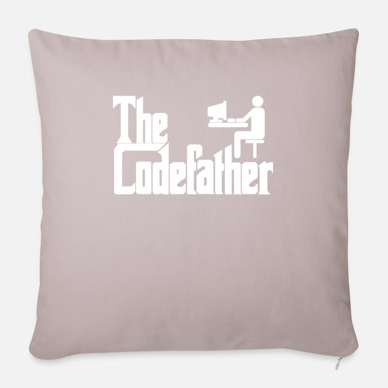 The Codefather Programmierer PC Coding Geschenk - Sofakissenbezug 45 x 45 cm - helles Taupe