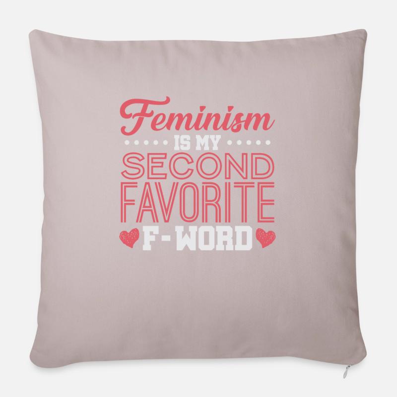 féminisme - Housse de coussin décorative 45 x 45 cm - taupe clair
