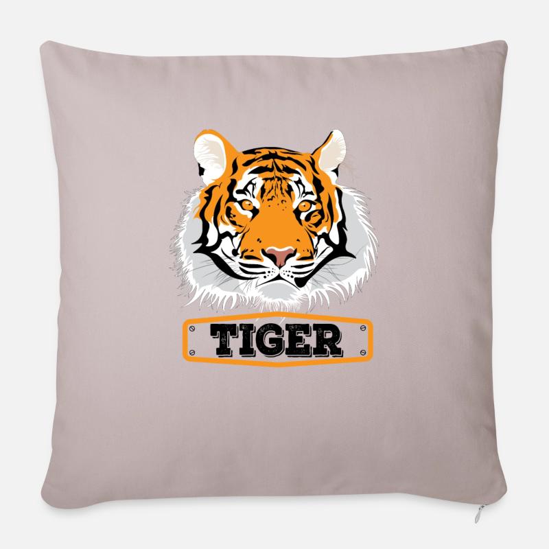 Tiger - Sofakissenbezug 45 x 45 cm - helles Taupe