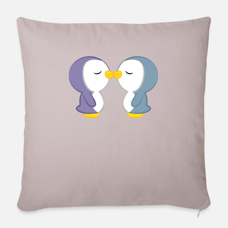 Pinguin - Pinguine - Pinguinmotiv - Pinguinliebe - Sofakissenbezug 45 x 45 cm - helles Taupe