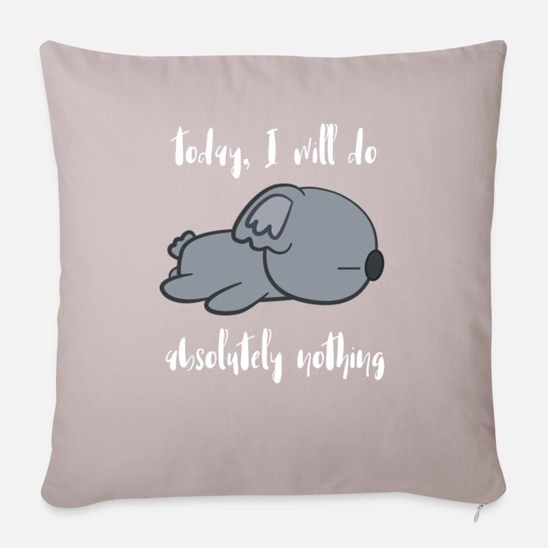 Koala - Koalas - T-shirt Koala - Lazybear - Lazy - Housse de coussin décorative 45 x 45 cm - taupe clair