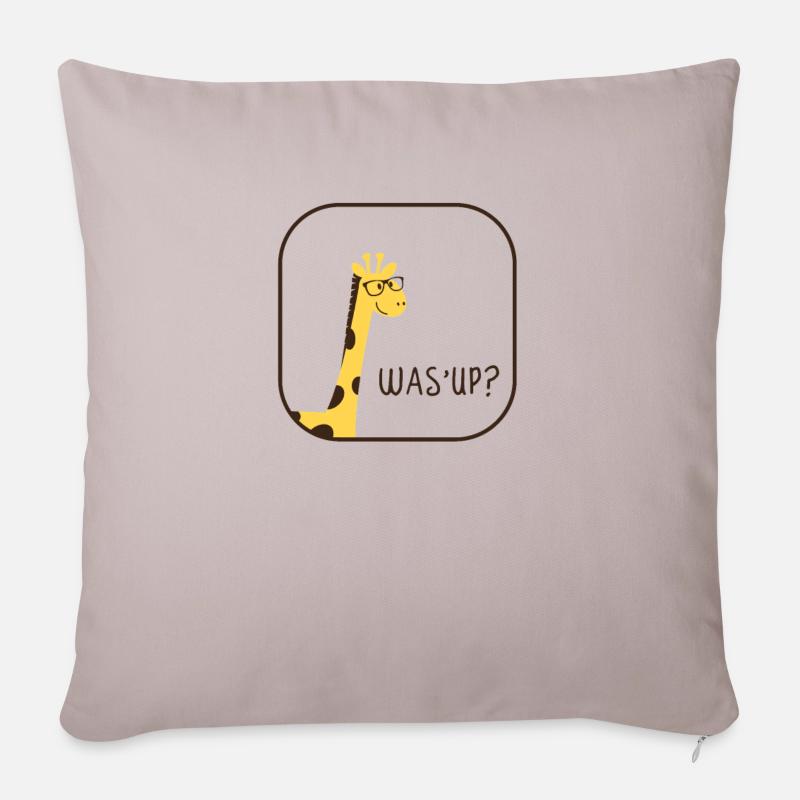 Niedliche Giraffe - Sofakissenbezug 45 x 45 cm - helles Taupe