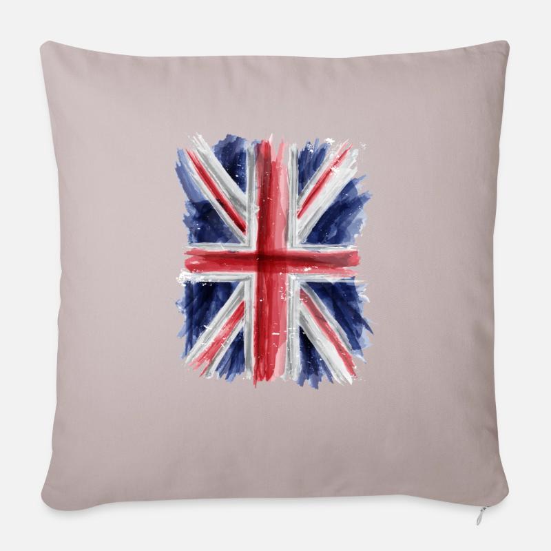 Britische Flagge - Sofakissenbezug 45 x 45 cm - helles Taupe
