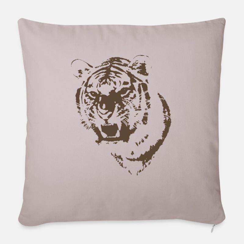 Tiger - Sofakissenbezug 45 x 45 cm - helles Taupe