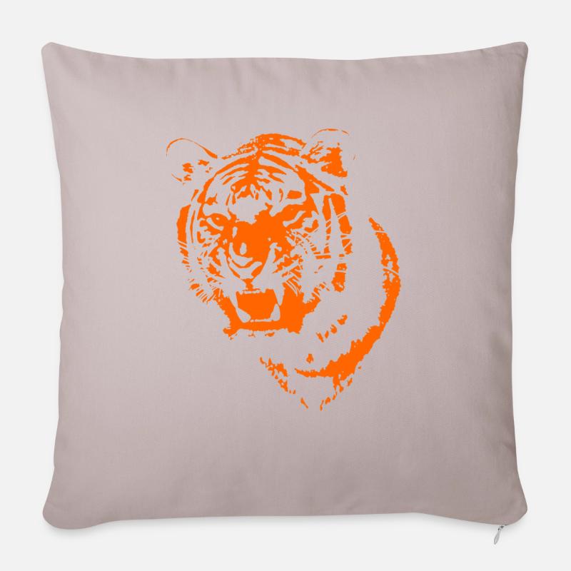 Tiger - Sofakissenbezug 45 x 45 cm - helles Taupe