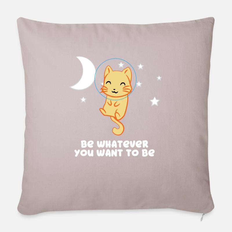 Chat - Chats T-Shirt - Chats - Soyez vous-même - Housse de coussin décorative 45 x 45 cm - taupe clair
