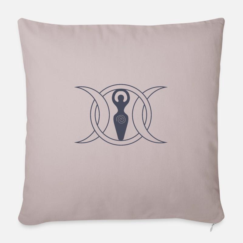 Wiccan Pagan Triple Lune Déesse - Housse de coussin décorative 45 x 45 cm - taupe clair