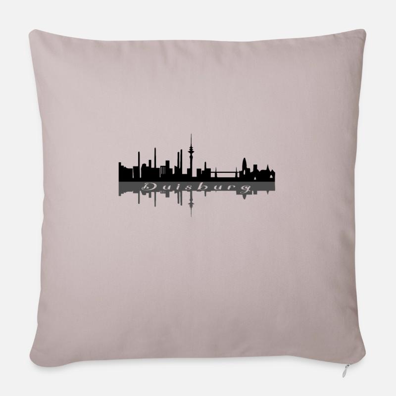 Duisburg Skyline - Sofakissenbezug 45 x 45 cm - helles Taupe