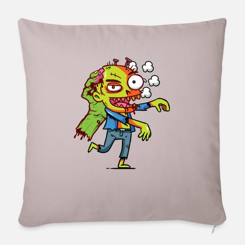 Zombie Halloween Shirt - Idée de cadeau - Housse de coussin décorative 45 x 45 cm - taupe clair