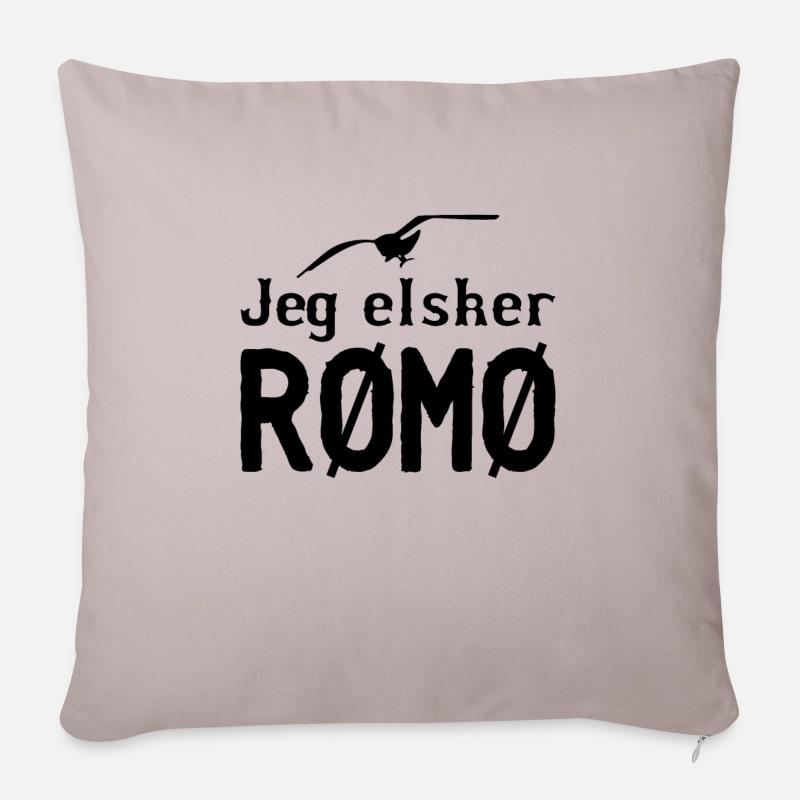 jeg elsker Rømø - Sofakissenbezug 45 x 45 cm - helles Taupe