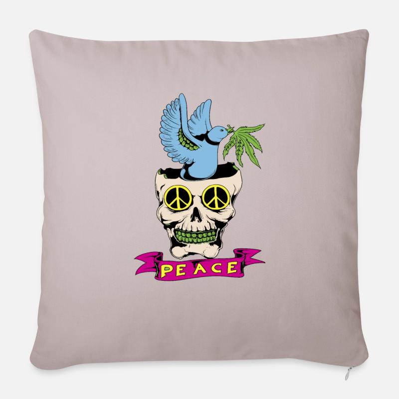 Peace Geschenk - Sofakissenbezug 45 x 45 cm - helles Taupe