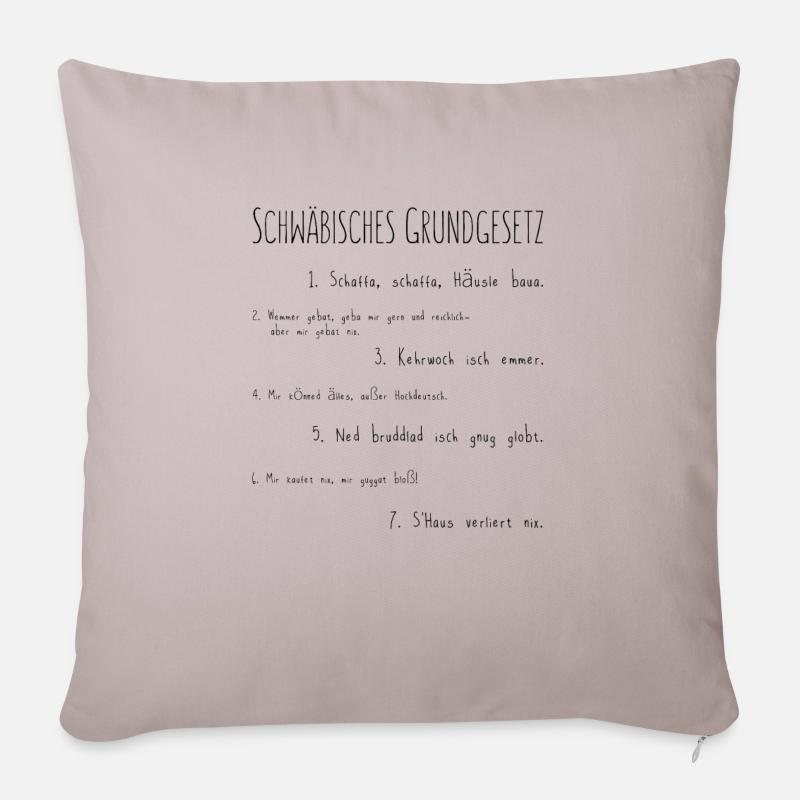 Schwäbisches Grundgesetz - Sofakissenbezug 45 x 45 cm - helles Taupe