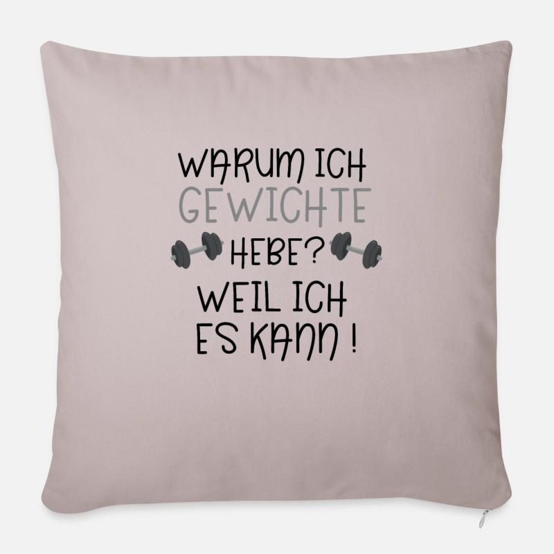 Gewichte heben - Sofakissenbezug 45 x 45 cm - helles Taupe