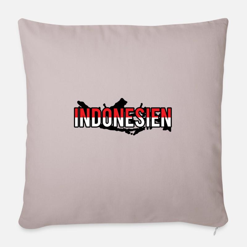 Indonésie - Housse de coussin décorative 45 x 45 cm - taupe clair