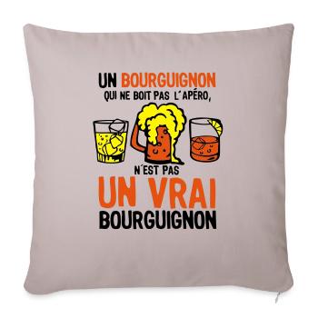 Burgundischen Aperitif trinken Alkohol nicht wahr - Sofakissenbezug 45 x 45 cm - helles Taupe - Vorne