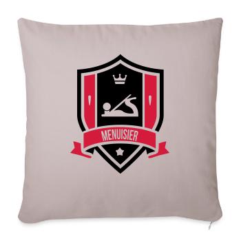 Menuisier / Menuiserie / Bois / Charpentier - Housse de coussin décorative 45 x 45 cm - taupe clair - Devant