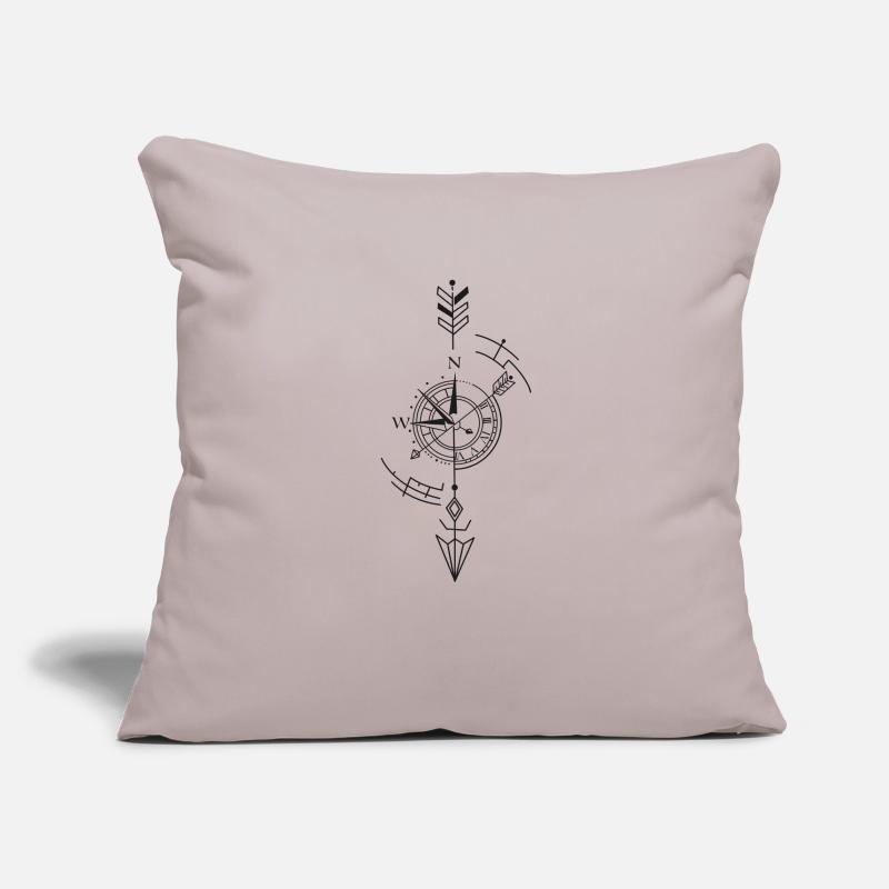 Compass, clock, navigation, arrow, time Sofa pillowcase 17,3'' x 17,3'' (45 x 45 cm)