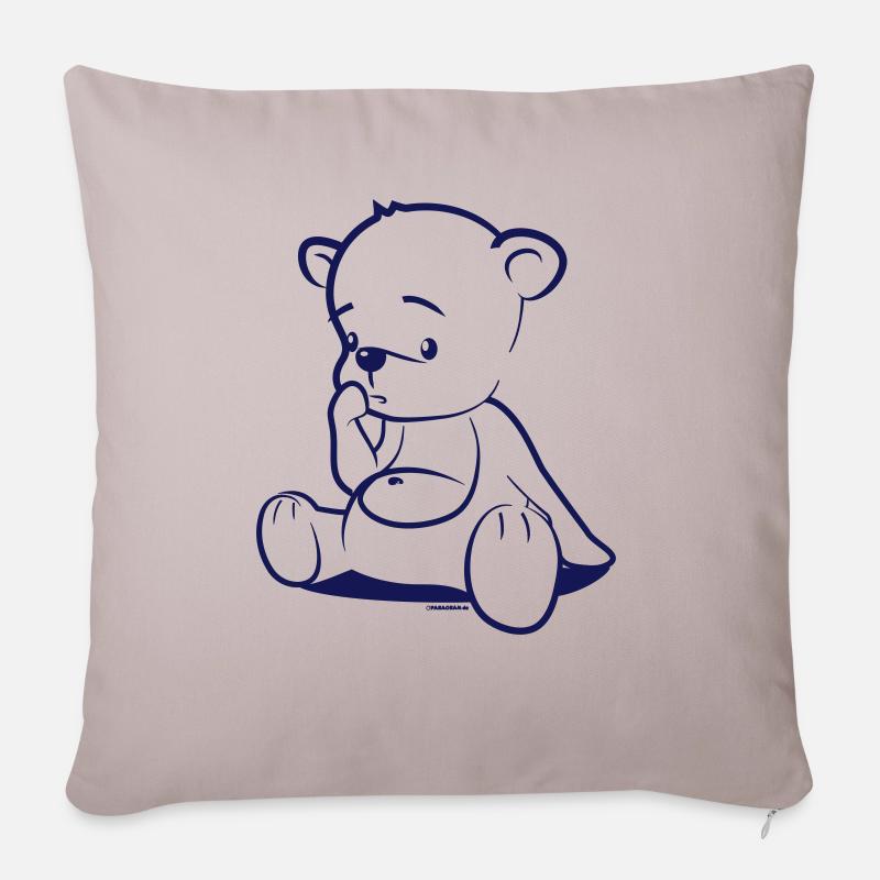 Teddy Comic T-Shirt Tee - Sofakissenbezug 45 x 45 cm - helles Taupe