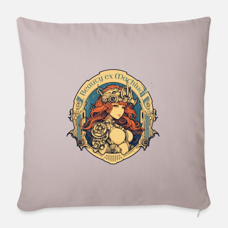 Beauté ex Machina 3 - Housse de coussin décorative 45 x 45 cm - taupe clair