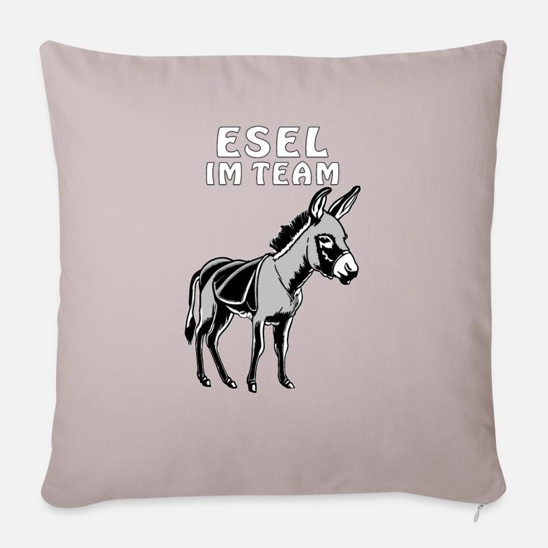 ESEL IM TEAM - Sofakissenbezug 45 x 45 cm - helles Taupe